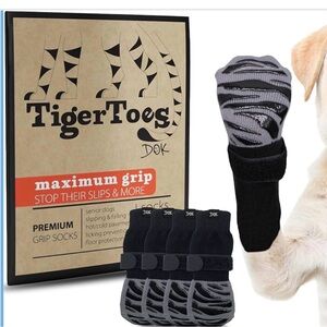 Premium Dog Grip Socks - Black and Gray